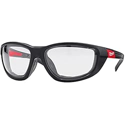 Gafas De Seguridad Milwaukee Milwaukee Gafas de protección de alto rendimiento, transparentes, con almohadilla de espuma extraíble