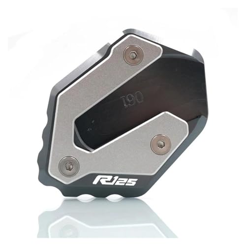Para motocicleta MT-125 R125 YZF-R125 MT125 YZFR125 YZFR125 CNC Kickstand pie lateral extensión placa de soporte ampliado (gris, diseño B)