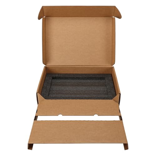 CRUGLA Laptop Shipping Box with Cushioned Foam, Up to 17 inch Corrugated Cardboard Mailer for Laptop Notebook Shipment,1 Pack