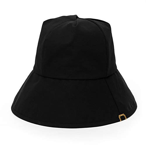 Undercontrol Bio Washed Cotton Gold Label Removable Button Neck Strap Deep Long Brim Unisex Volume Size Adjustable Unisex Bucket Hat Made In Korea Hat 4 Colors (Black) #TOP3