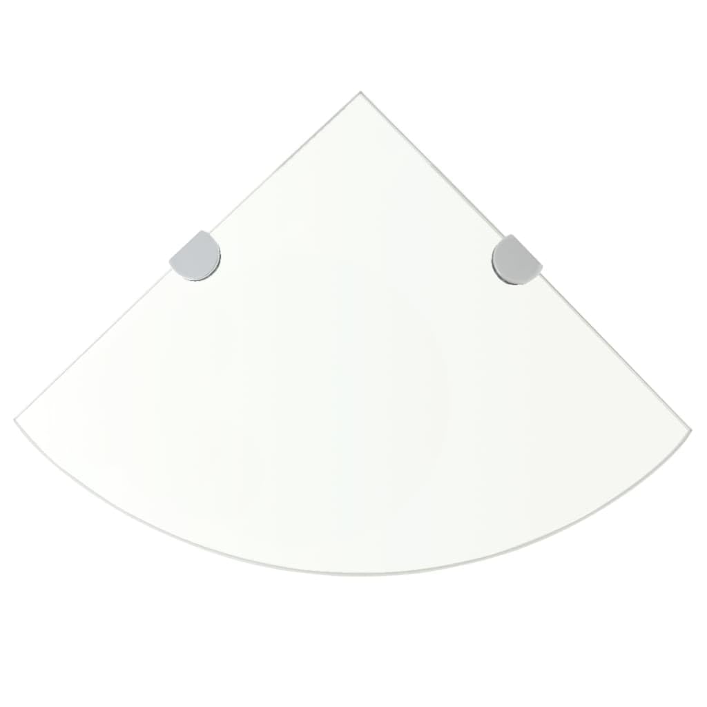 Repisas y estanterías de pared esquineras de cristal transparente de 35 x 35 cm