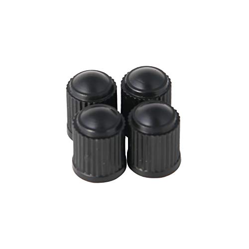 Rocktrix - Pack Of 4 - Black Plastic Valve Stem Caps - Rubber O-Ring Seal, Leak-Proof Air Protection - Universal Application #TOP2