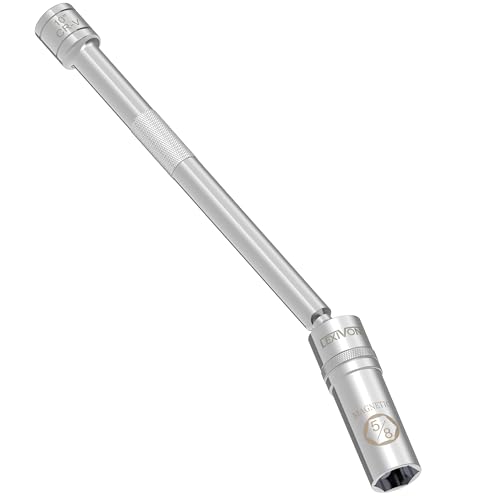 LEXIVON zündkerzenschlüssel für Zündkerzen 16mm Aufnahme und 25cm Gesamtlänge schwenkbare magnetische Steckschlüssel für Auto und Motorrad Zündkerzen Entferner hochwertiges Cr-V-Stahl (LX-122)
