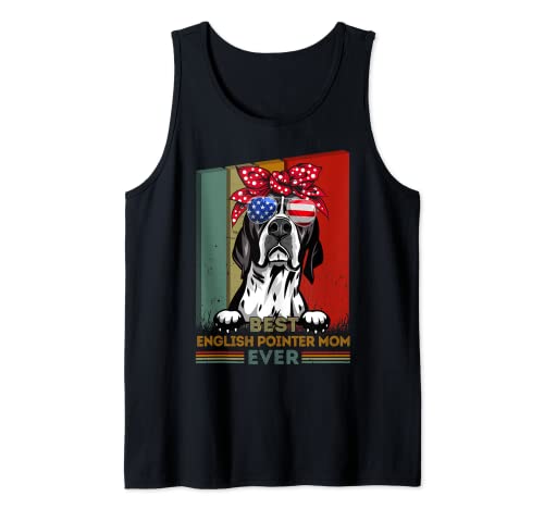 Vintage Best English Pointer Mom Ever Cute Dog Gafas de sol Camiseta sin Mangas