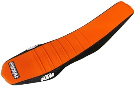 Enjoy Mfg Funda de asiento compatible con KTM 690 Enduro SMC R #232 2019-2020 (lados negros parte superior plisada naranja)