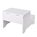 SONGMICS 2 Step Stool for Kids, Toddlers, Wooden Bed Steps with Storage for Toys or Supplies, Dual Height, for Bathroom, Kitchen, White, ULKF07IV