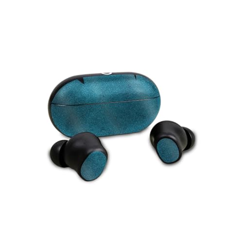Image of Glossy Glitter Skin Compatible with Beats Solo Buds - Blue Strokes - Premium 3M Vinyl Protective Wrap Decal Cover - Easy to Apply | Crafted in The USA by MightySkins