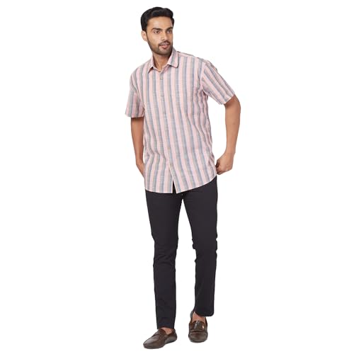 Image of Colorplus Men's Nuvo Fit Solid Piece Dyed Pattern Cotton Blend Flat Front Casual Trouser