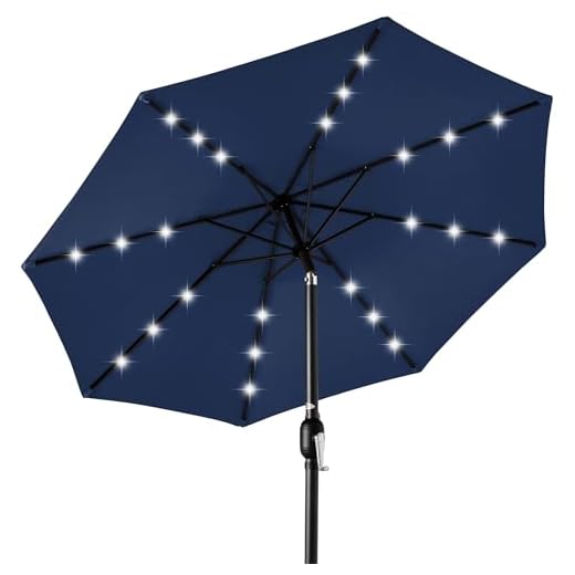 Best offset patio umbrella with solar lights 10ft Solar LED Lighted Patio Umbrella