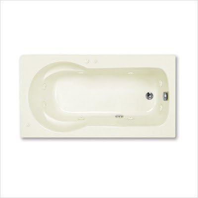Grenada 32 x 60 x 23" Rectangular Whirlpool Jetted Bathtub Color/Trim / Tile Flange / Front Skirt / Drain: White / Brushed Nickel / No / No / Left