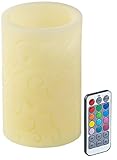 Lunartec LED Projektorkerze: Echtwachskerze mit Farbwechsel-LED und Laser-Projektor, Fernbedienung (Kerze mit Sternenhimmel)