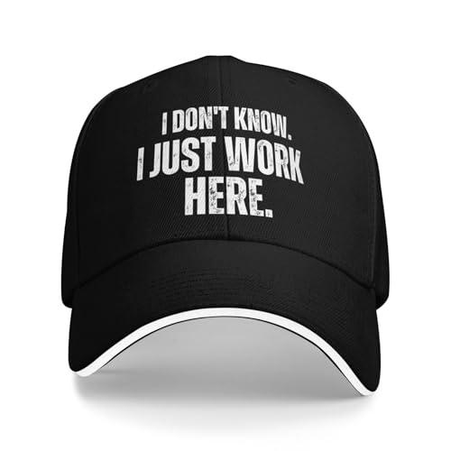 Maikeway Funny "I Just Work Here" Baseball Cap Black
