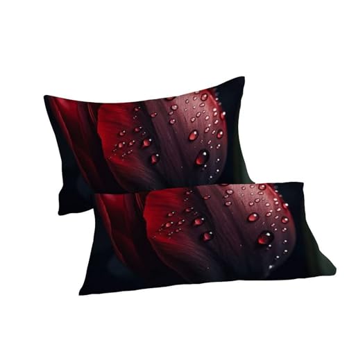 Housse de couette 200x200 anti-plis imprimé 3D fleurs romantiques