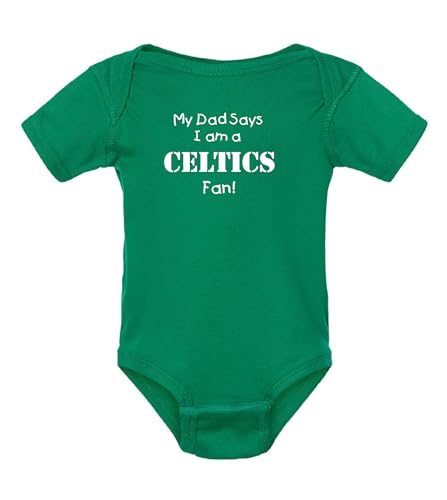Image of Campus Originals My Dad Says I am a Boston Basketball Fan Cute Baby Bodysuit Shower Gift