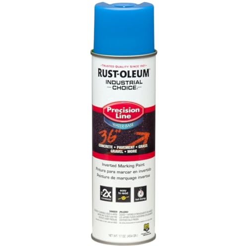Fluorescent Blue Line Marking Paint, Water Base Type, 20 Oz.