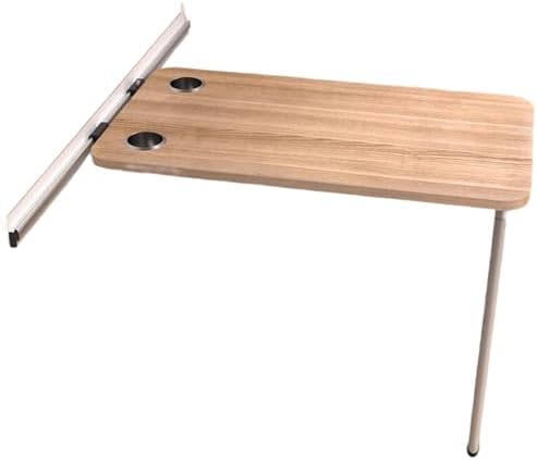 Adjustable RV Dinette Table - Wall-Mounted Design with White Steel Brackets for Campervans & Motorhomes (Dark Gray) - Space-Saving, Durable, Easy Installation