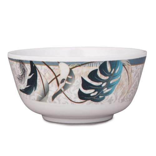 Image of Golden Fish Melamine Dinner Set 12 Pieces | BPA-Free & Dishwasher Safe | Durable & Stylish | Crockery Set for Dining & Gifting | Plates & Bowls for Daily Use (White & Blue) (Rose Marry-3)