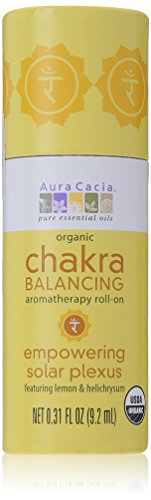 Aura Cacia Organic Chakra Balancing Roll-On, Empowering Solar Plexus, 0.31 fluid ounce
