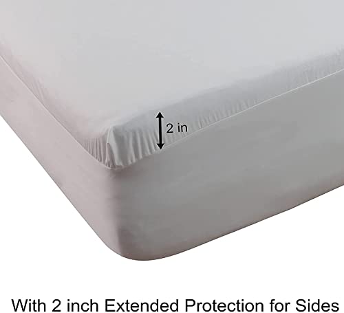 Image of Waterproof 32-34 inch Split Top Queen Mattress Protector for Adjustable Bed Soft Jersey Fitted Matress Cover
