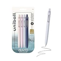 Amazon | uni-ball Zento ゲルインクローラーボールペン、4本の黒の