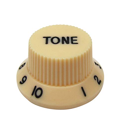 FLEOR 2T1V ST Guitar Control Knobs 2 Tones 1 Volume for Electric Guitar Parts Cream with Black Letter, cream, black letter - Image 3