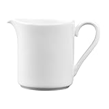 Sizikato White Bone China Creamer Pitcher, 8 Oz Serving Pitcher for Coffee Milk