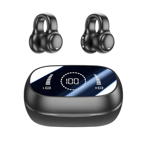 Kznifmk Auricolare Conduzione Ossea di Alta qualità Bluetooth Sport Cuffie di Riduzione del Rumore Nero