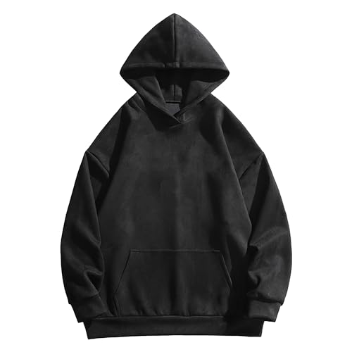 JEShifangjiusu Mens Sherpa Hoodie Pullover Winter Fleece Lined Hoodies Casual Fuzzy Hooded Sweatshirt Outwear with Pocket