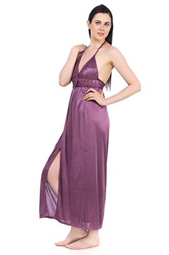 Image of Fasense Women's Satin Maxi Casual Regular Nightgown