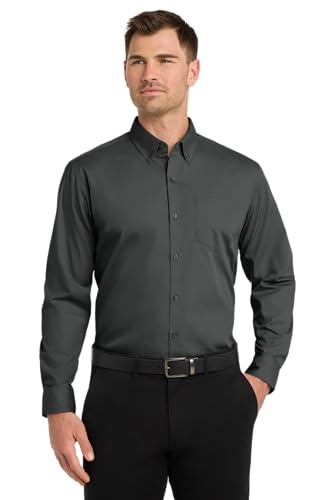 Image of Port Authority Men's Long Sleeve Carefree Button-Down Poplin Shirt