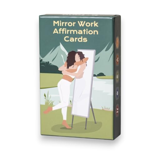 Botano Mirror Affirmation Cards - 55 Mindfulness Cards with Mirror | Discover Your Five Power Sources: Genius, Beloved, Guardian, Warrior, and Royal. Inspirational Quotes Affirmation Cards for Motivation, Meditation, and Self-Care