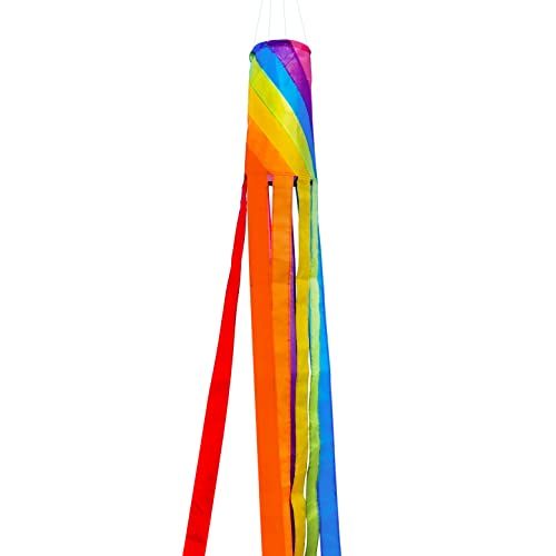 Emma Kites Rainbow Spiral Windsock 8 Bright Colors Spinner Backyard Porch Campsite Garden Decor 60-Inch #TOP18