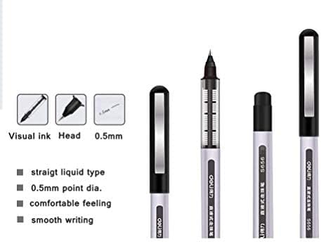 Rollerball Pen, Surcotto 0.5mm Black Gel Pens Smooth Ballpoint Pen Quick-Drying Liquid Ink Rollerball Pens - Pack of 12