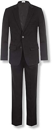 Calvin Klein Boys' 2-Piece Formal Suit Set, Includes Single Breasted Jacket & Straight Leg Dress Pants with Belt Loops & Functional Pockets, Black, 8