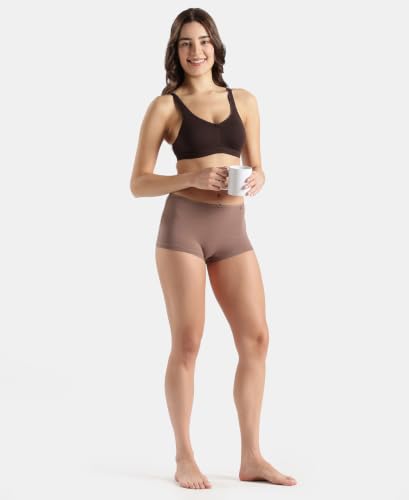 Image of Jockey FE41 Women Wirefree Non Padded Super Combed Cotton Elastane Stretch Full Coverage Everyday Bra with Concealed Shaper Panel