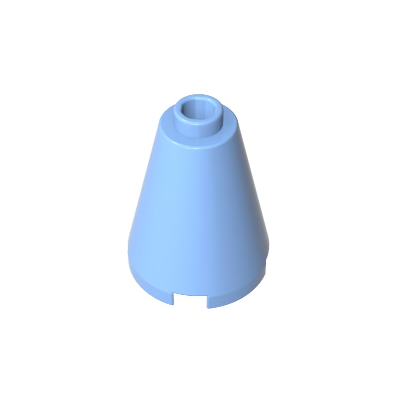 Gobricks 14918 Round Brick Cone 2x2x2 with Blocked Open Stud 50 Pieces GDS-746 Compatible with Lego Building Blocks Color:Bright Light Blue — image 1