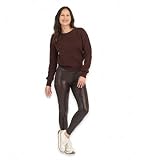 SPANX Women's Faux Leather Croc Leggings, Brown/Black, S