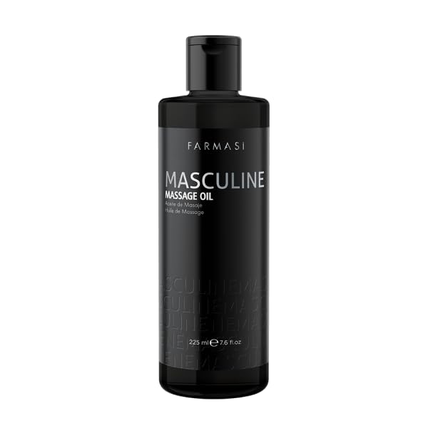 Farmasi Masculine Men's Massage Oil 225ml/7.60flOz - Soothing and Relaxing Muscle Relief - Hydrating and Non-Greasy Formula