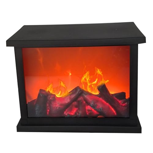 Lanterna per camino 10,9x5,8x8,4 pollici Camino LED senza fiamma a batteria e USB Simulazione di camino da tavolo Mini camino portatile per interni ed esterni Stile 2 Camino da tavolo Mini camino fint
