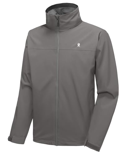 Image of Little Donkey Andy Mens Waterproof Rain Jacket Lightweight Windbreaker Hooded Jacket Packable Raincoat for Outdoor Hiking