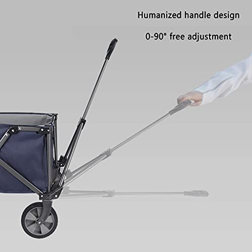 Klappbarer Bollerwagen für den Außenbereich, zusammenklappbarer Allzweckwagen mit 4 Rädern, tragbarer Handwagen für den Garten im Freien, zusammenklappbarer Camping-Ziehwagen, Load-B – Bild 4