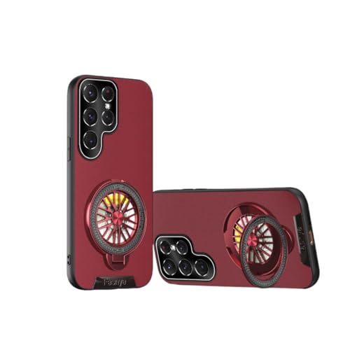 For Galaxy S24 Plus �p �P�[�X MagSafe�Ή� ��]�X�^���h �c�����Ή� ���U�[ �ϏՌ� �M�����N�V�[ S24 Plus �J�o�[ �}�O�Z�[�t�Ή� �����O �X�^���h�@�\ �}�O�l�b�g���� ������ �S�ʕی� �Ռ��z�� ����~�� �J�����ی�