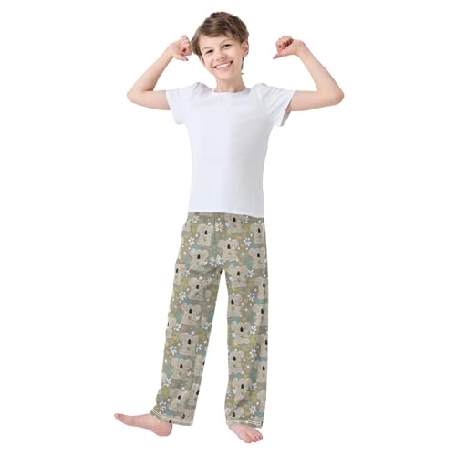 Boys' Pants Cute Koala Baby Flower Long Bottoms Jogger Pants Elastic Waist Trousers with Pockets S-XL2
