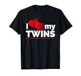 i double heart love my twins design per mamme e papà maglietta