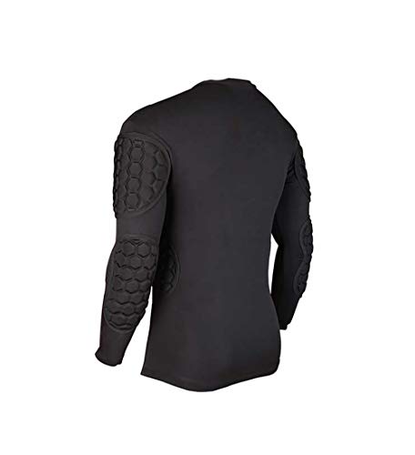 Men's Long Sleeve Padded Compression Shirt Football Protective Gear Set Training Suit for Soccer Rugby Basketball Paintball Rib Protector Shirt by Qikegoods - Image 2