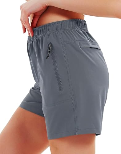 Women's 5" 7" Hiking Cargo Shorts Quick Dry Lightweight Athletic Outdoor Shorts for Workout with Zipper Pockets2