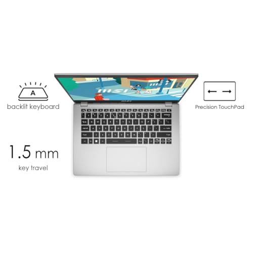 Image of MSI Modern 14, Intel 13th Gen. i5-1334U, 36CM FHD 60Hz Bussiness Laptop (16GB /512GB NVMe SSD /Windows 11 Home /MSO 24 + M365 /Intel Iris Xe Graphics, Urban Silver /1.4Kg) C13M-117IN