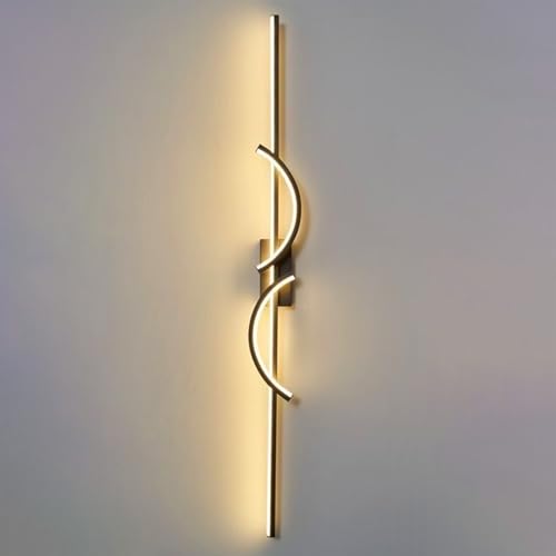 Aplique de Pared Negro Lineal LED para Evitar Cansancio Visual