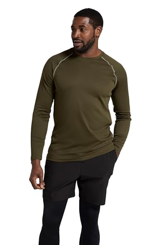 Mountain Warehouse Endurance Mens Top – Long Sleeves, Quick Dry T-Shirt, Highly Breathable Tee, UPF50 Protection Tee Shirt – Spring Summer, Travelling, Walking Dark Khaki M