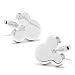 Disney Mickey Mouse Silhouette Silver Tone Cufflinks + Gift Box